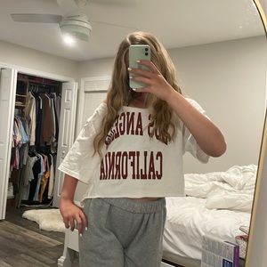 off the shoulder cropped tee